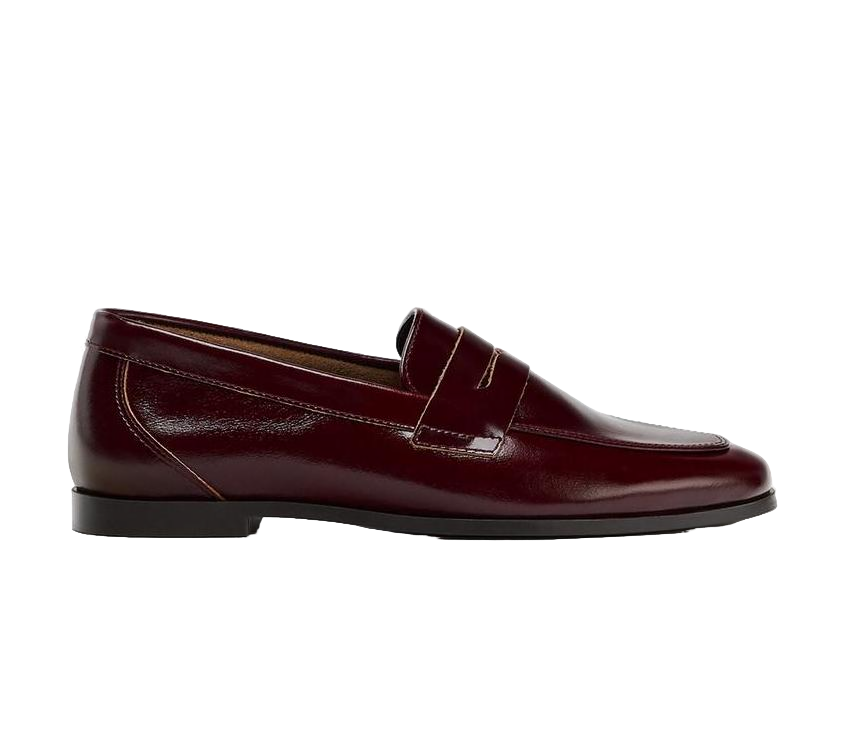 Mocassins en cuir brillant