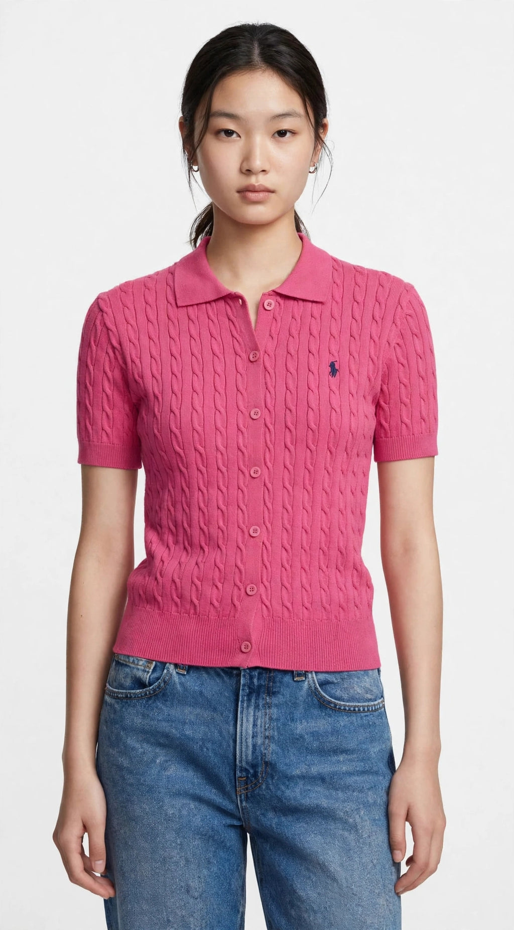 Cardigan polo en coton torsadé | Réf. 3227 – Lady Rare