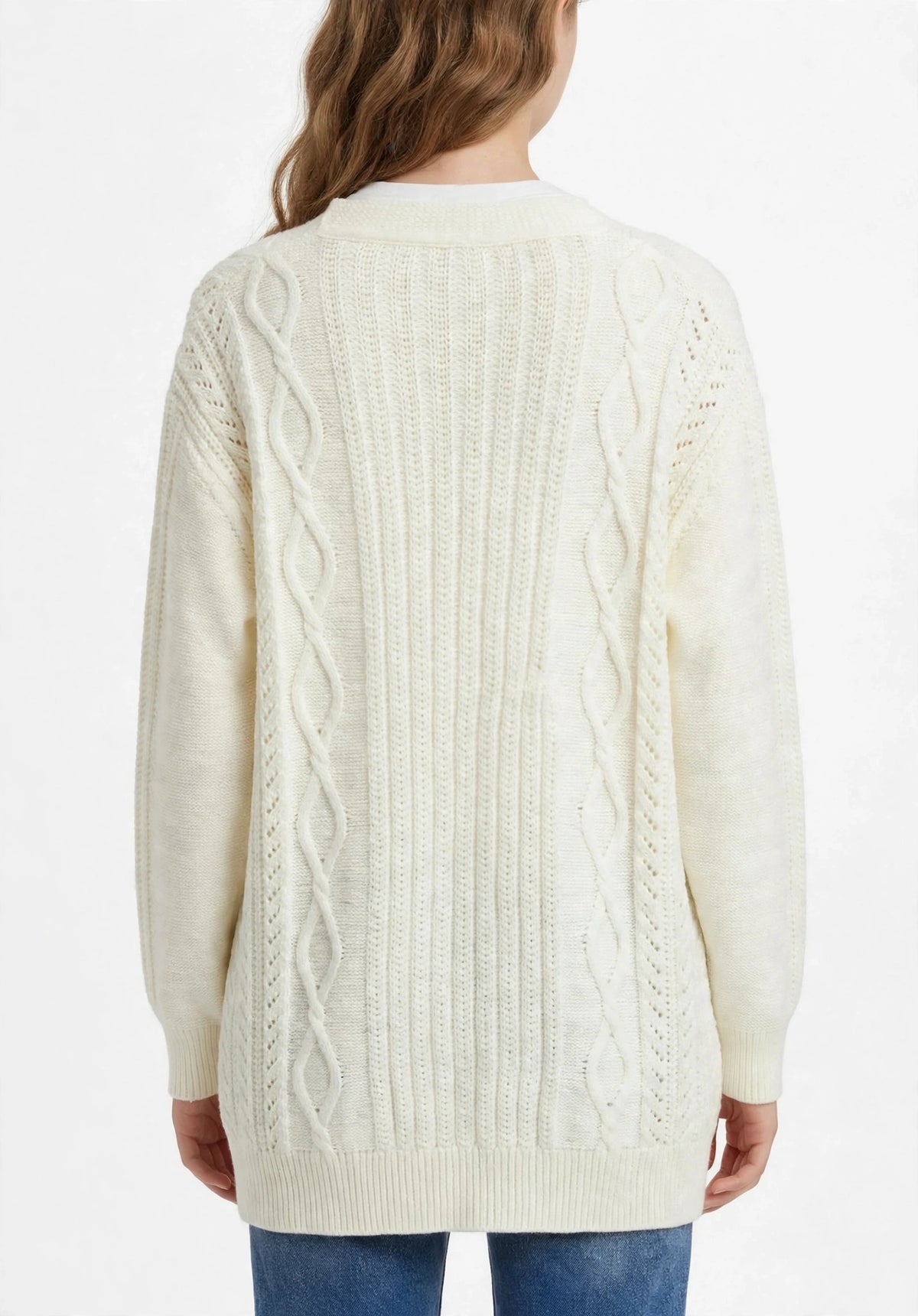 Cardigan long en maille torsadée | Réf. 3278