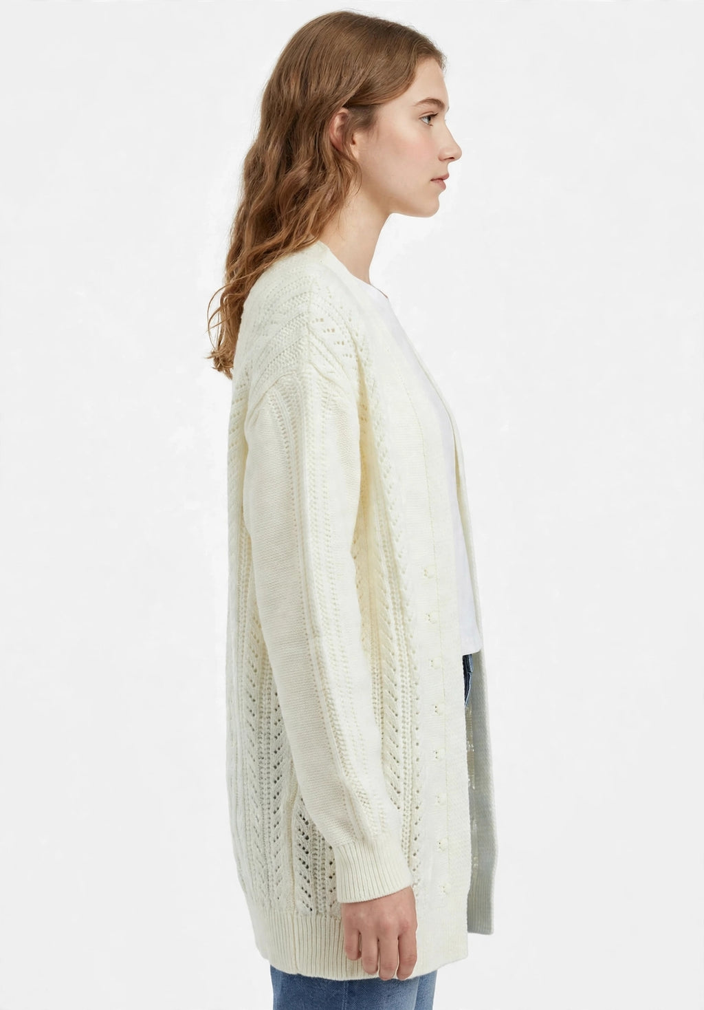 Cardigan long en maille torsadée | Réf. 3278