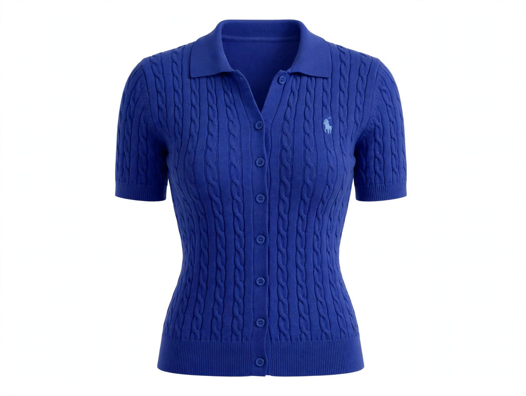 Cardigan polo en coton torsadé | Réf. 3296