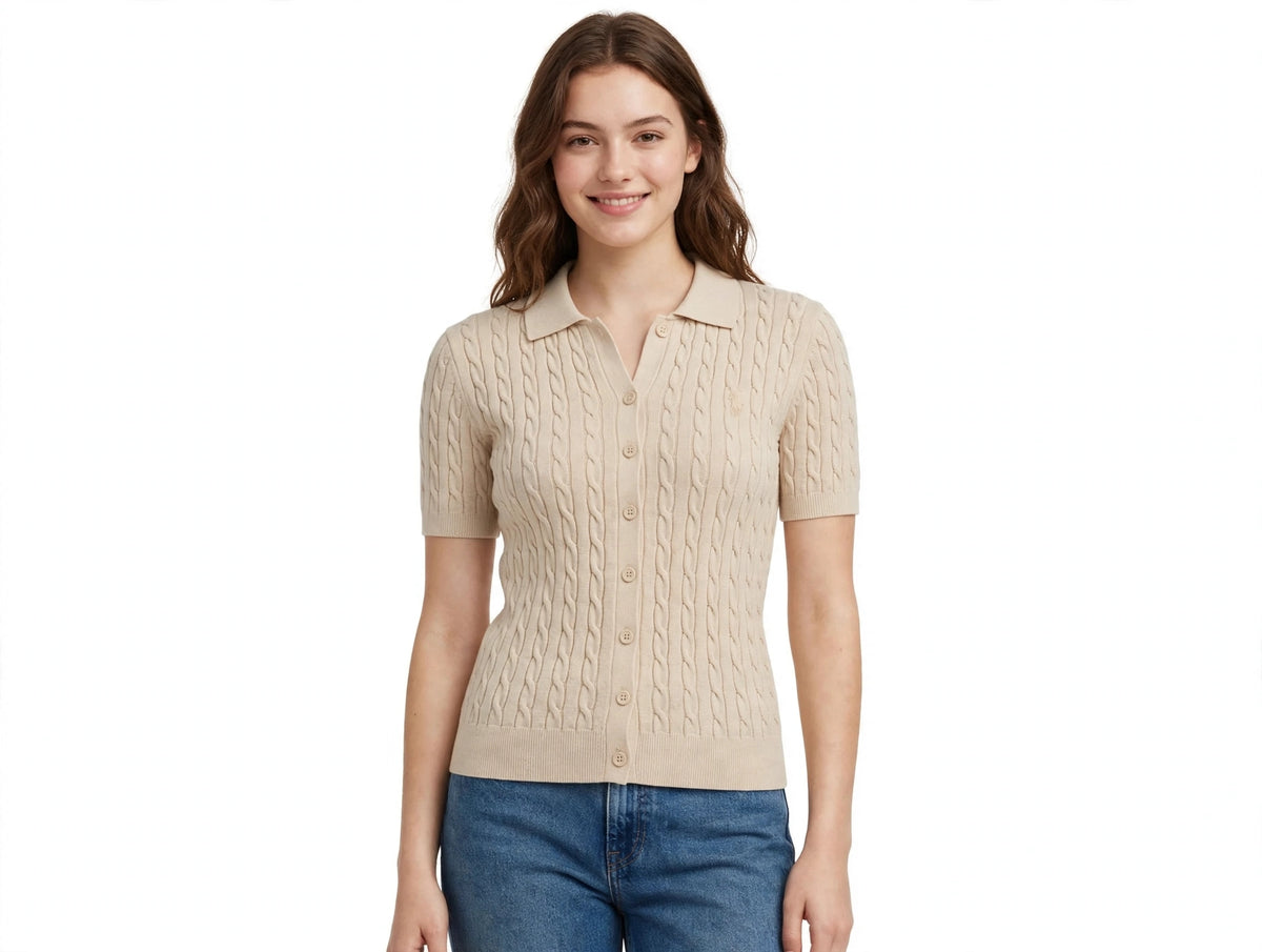 Cardigan polo en coton torsadé | Réf. 3296