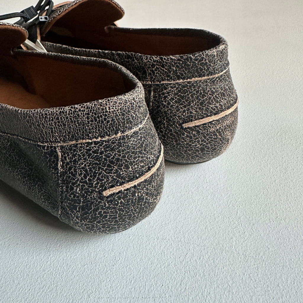 Mocassins Zara en Cuir Vieilli Gris Noirci