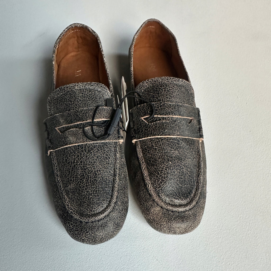 Mocassins Zara en Cuir Vieilli Gris Noirci