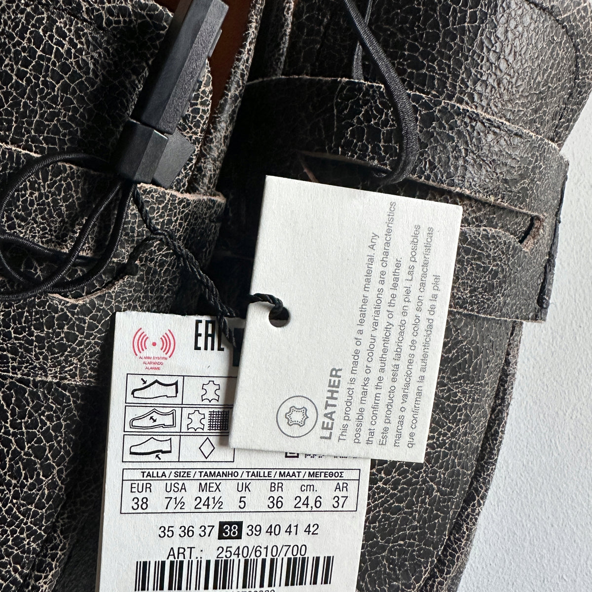 Mocassins Zara en Cuir Vieilli Gris Noirci