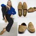 Mocassins en croûte de cuir marron