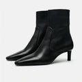 Bottines à talon kitten en cuir