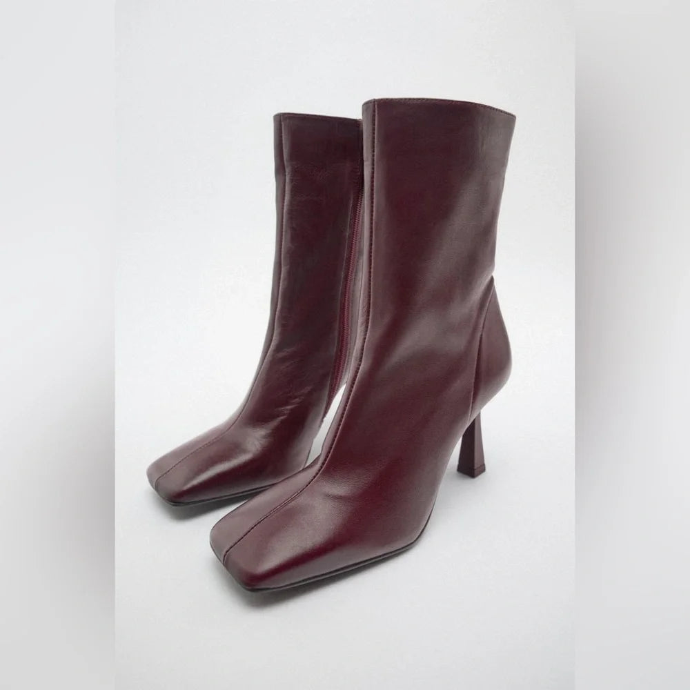 Bottines à talon en cuir | Réf. 3164