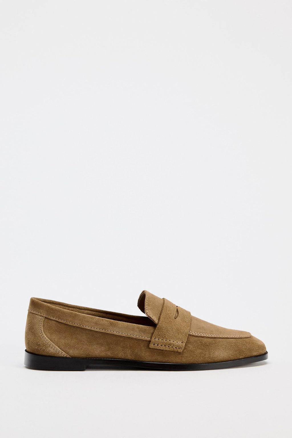Mocassins en croûte de cuir marron