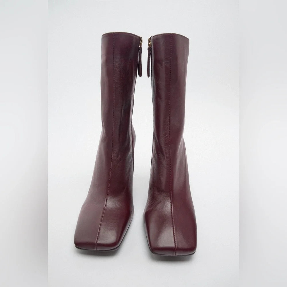 Bottines à talon en cuir | Réf. 3164