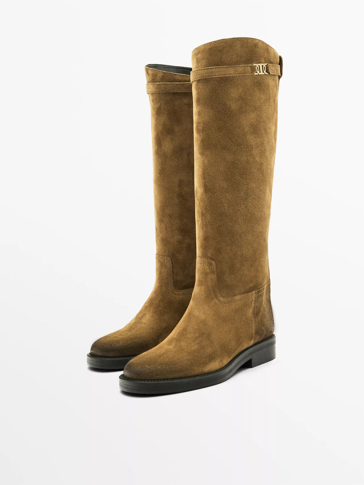 Bottes cavalières en croûte de cuir | Réf. 3186