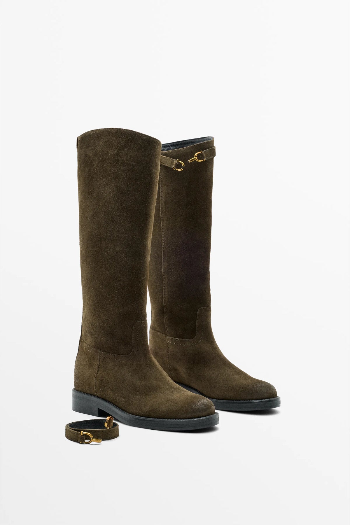 Bottes cavalières en croûte de cuir | Réf. 3219