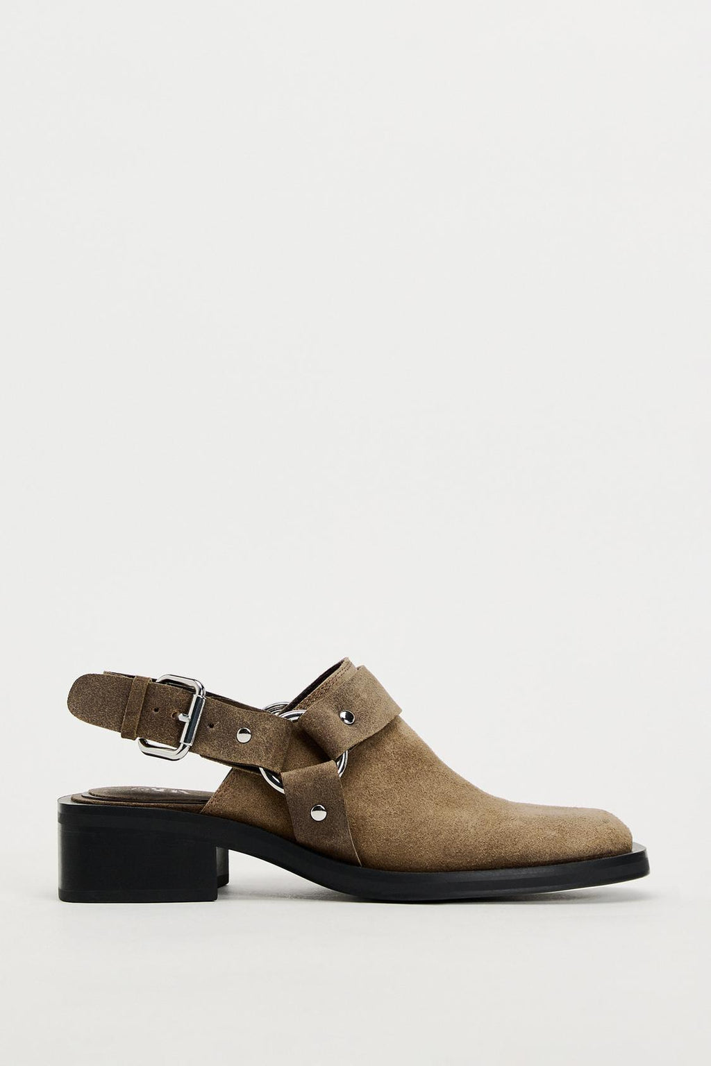 SABOTS MOTARDS EN CUIR - Marron de Zara