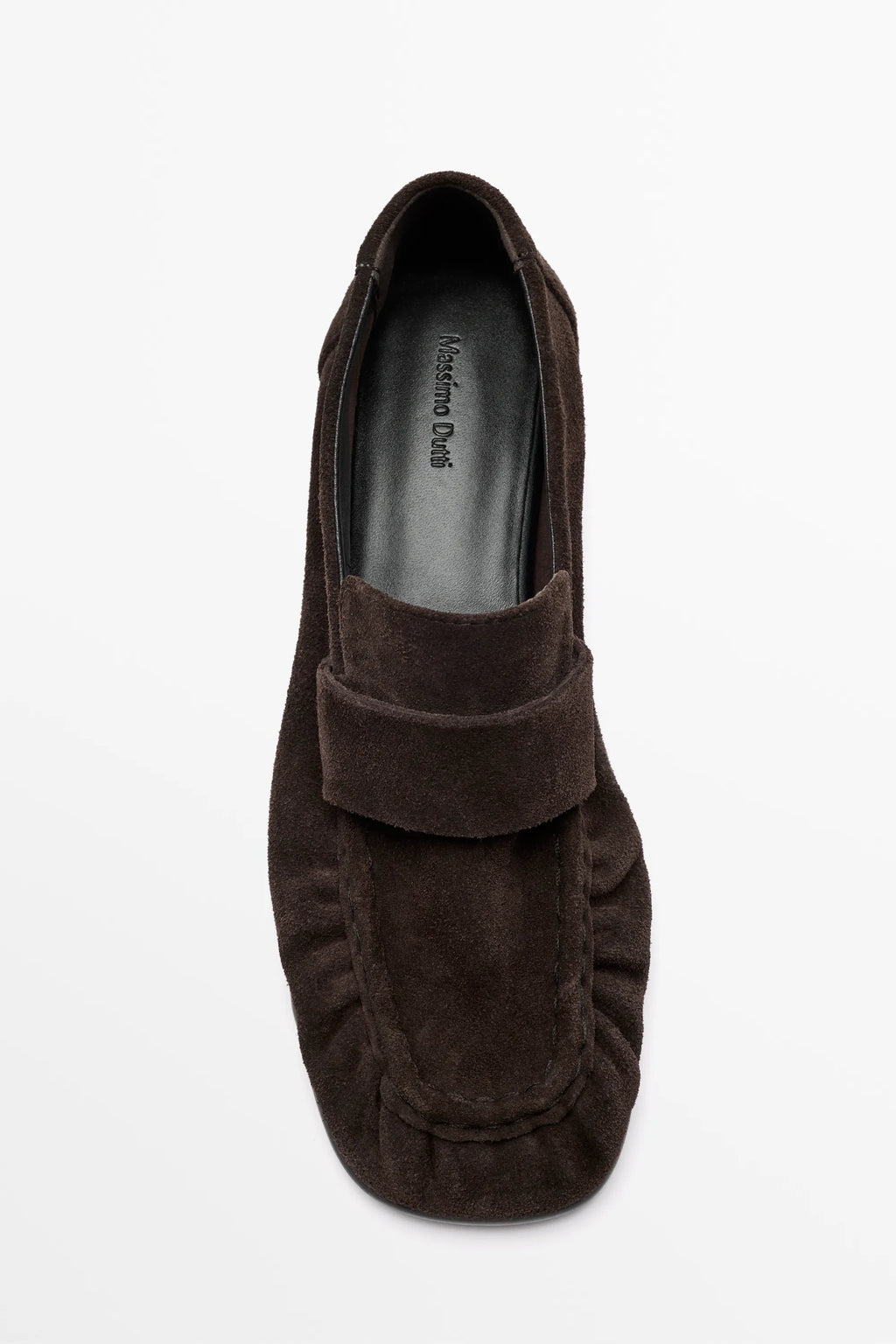 Mocassins froncés en croûte de cuir
