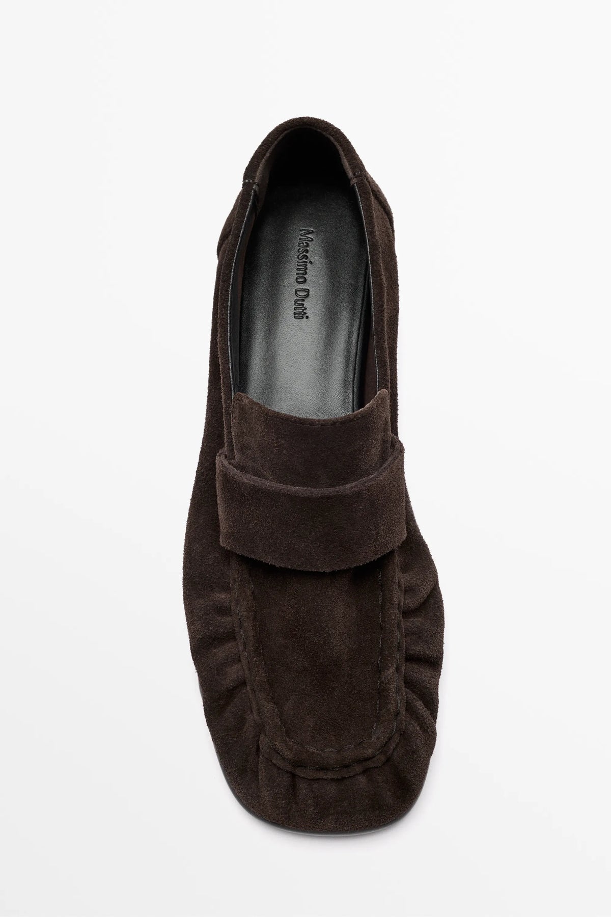 Mocassins froncés en croûte de cuir