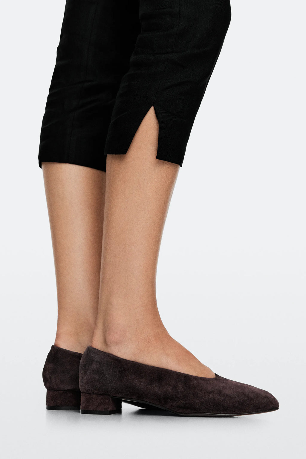 Ballerines à petit talon en croûte de cuir | Réf. 3238