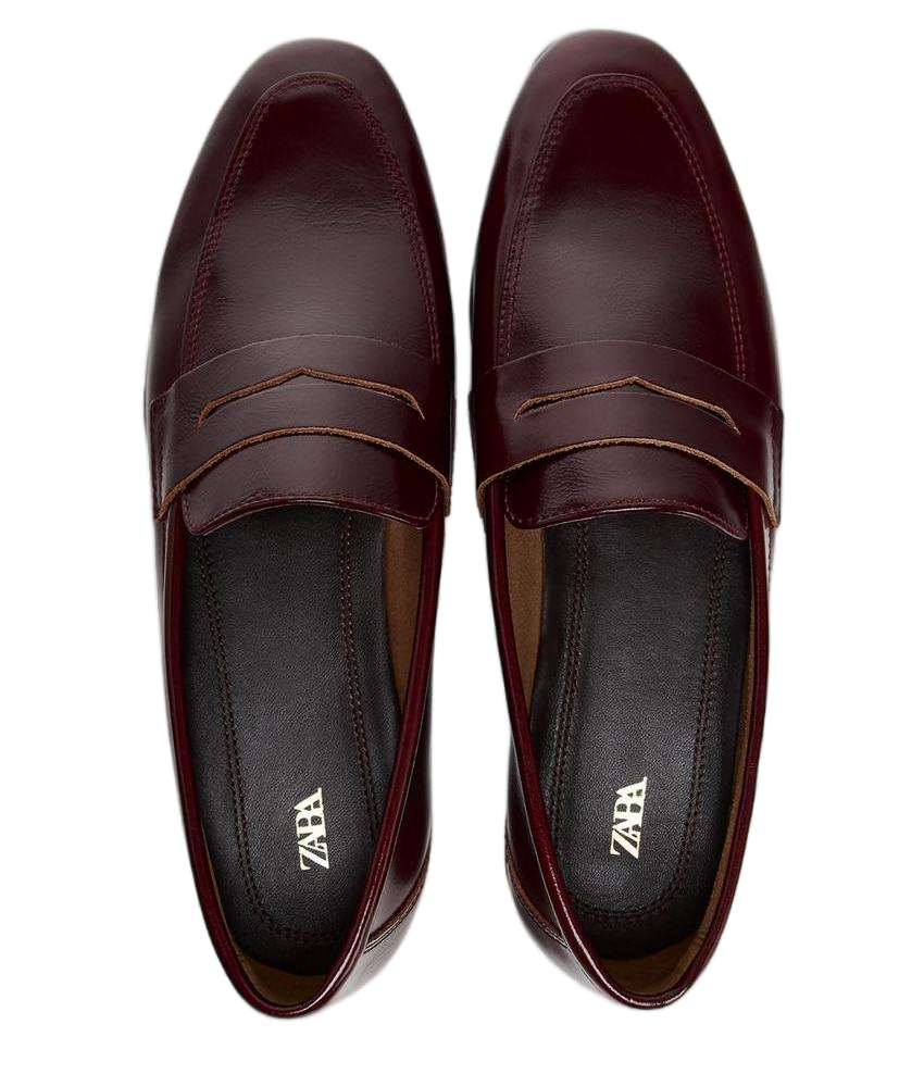 Mocassins en cuir brillant