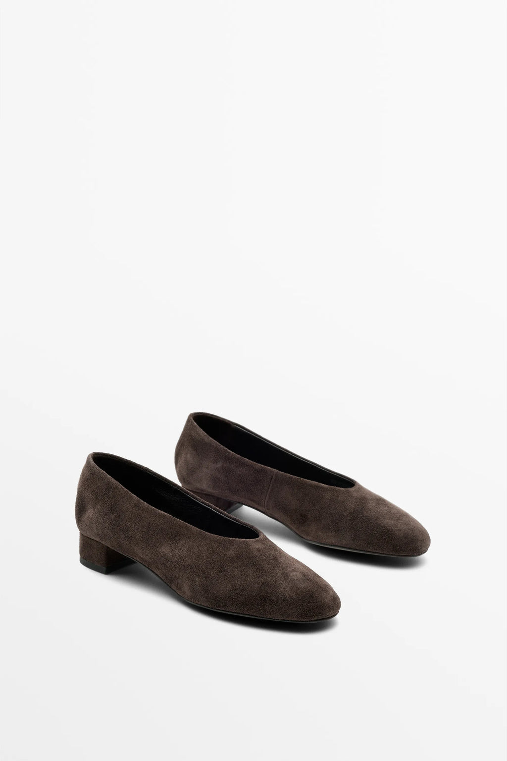 Ballerines à petit talon en croûte de cuir | Réf. 3238