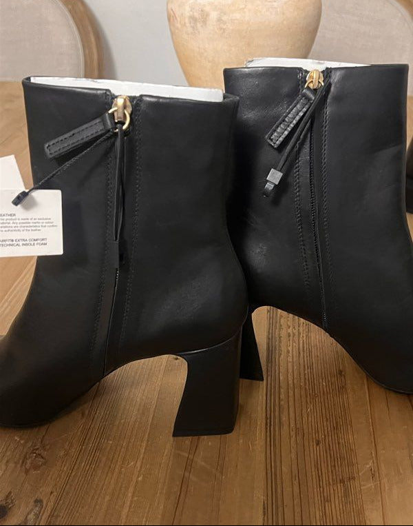 Bottines à talon bloc en cuir | Réf. 3020