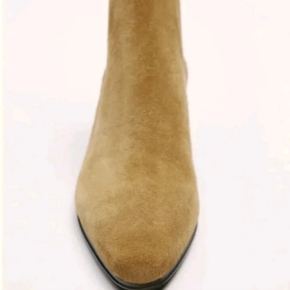 Bottines western en croûte de cuir