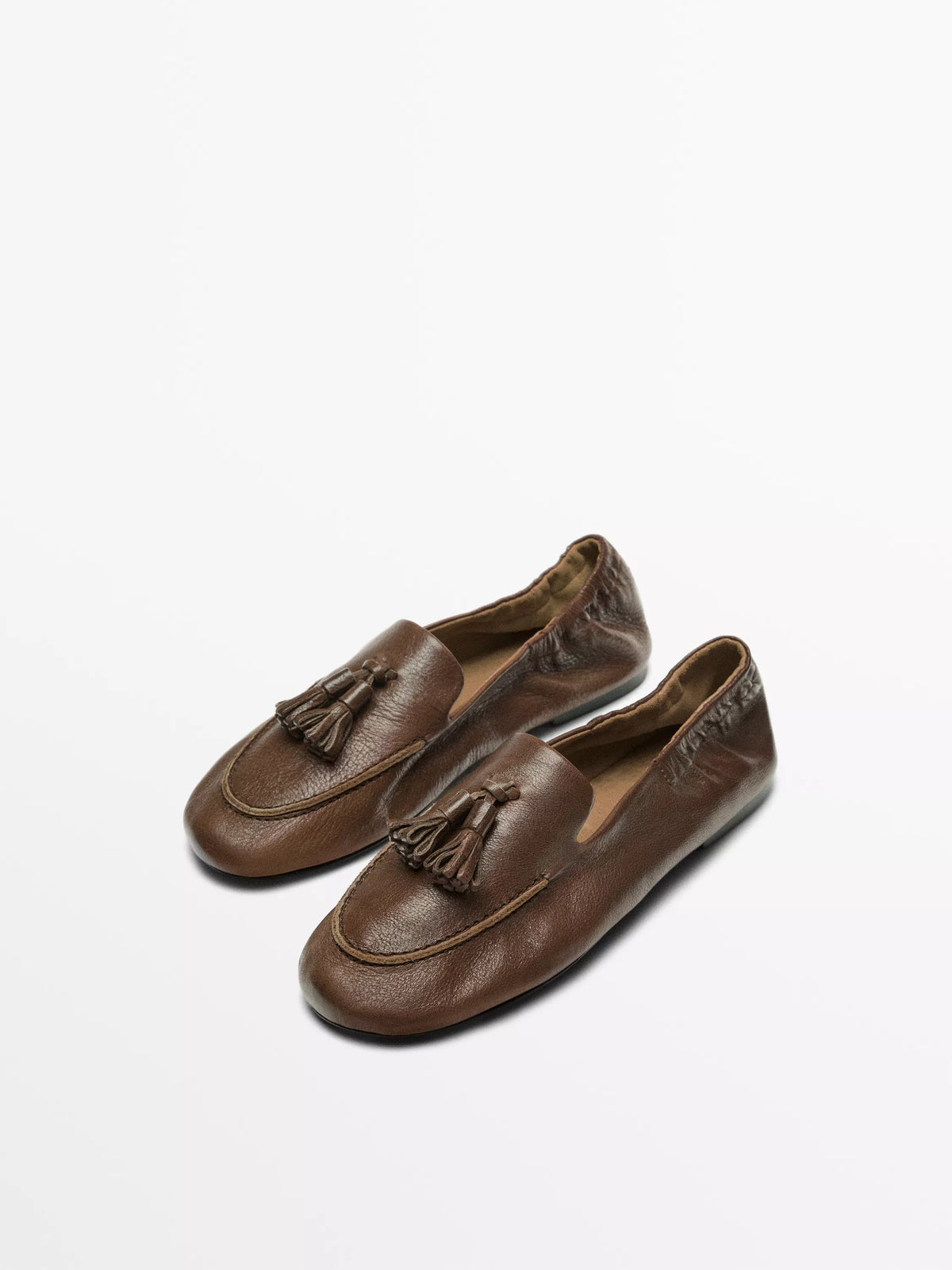 Mocassins en cuir à pompons | Réf. 3256