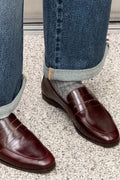 Mocassins en cuir brillant