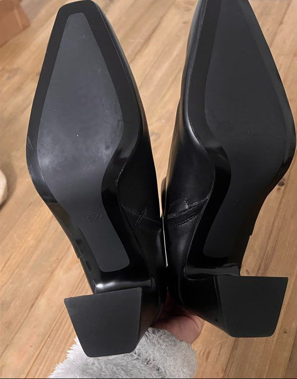 Bottines à talon bloc en cuir | Réf. 3020