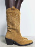 Bottes santiags en croûte de cuir