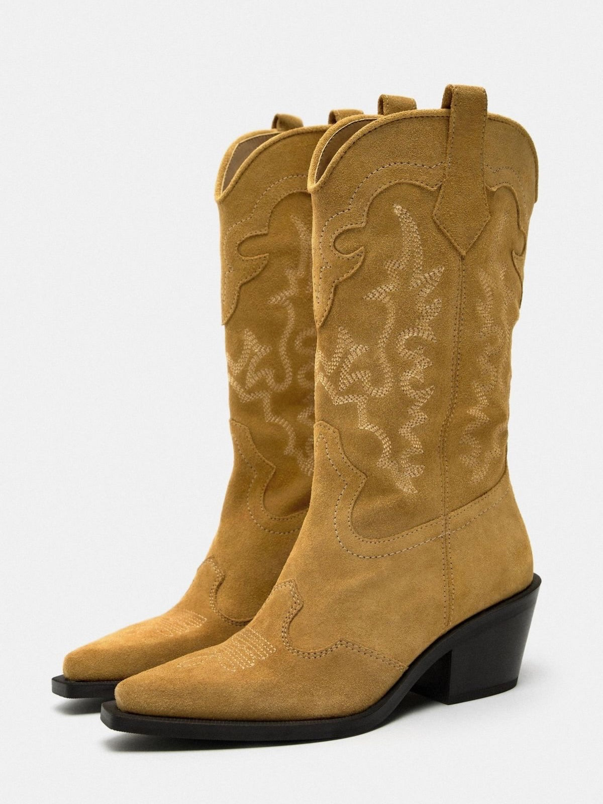 Bottes santiags en croûte de cuir